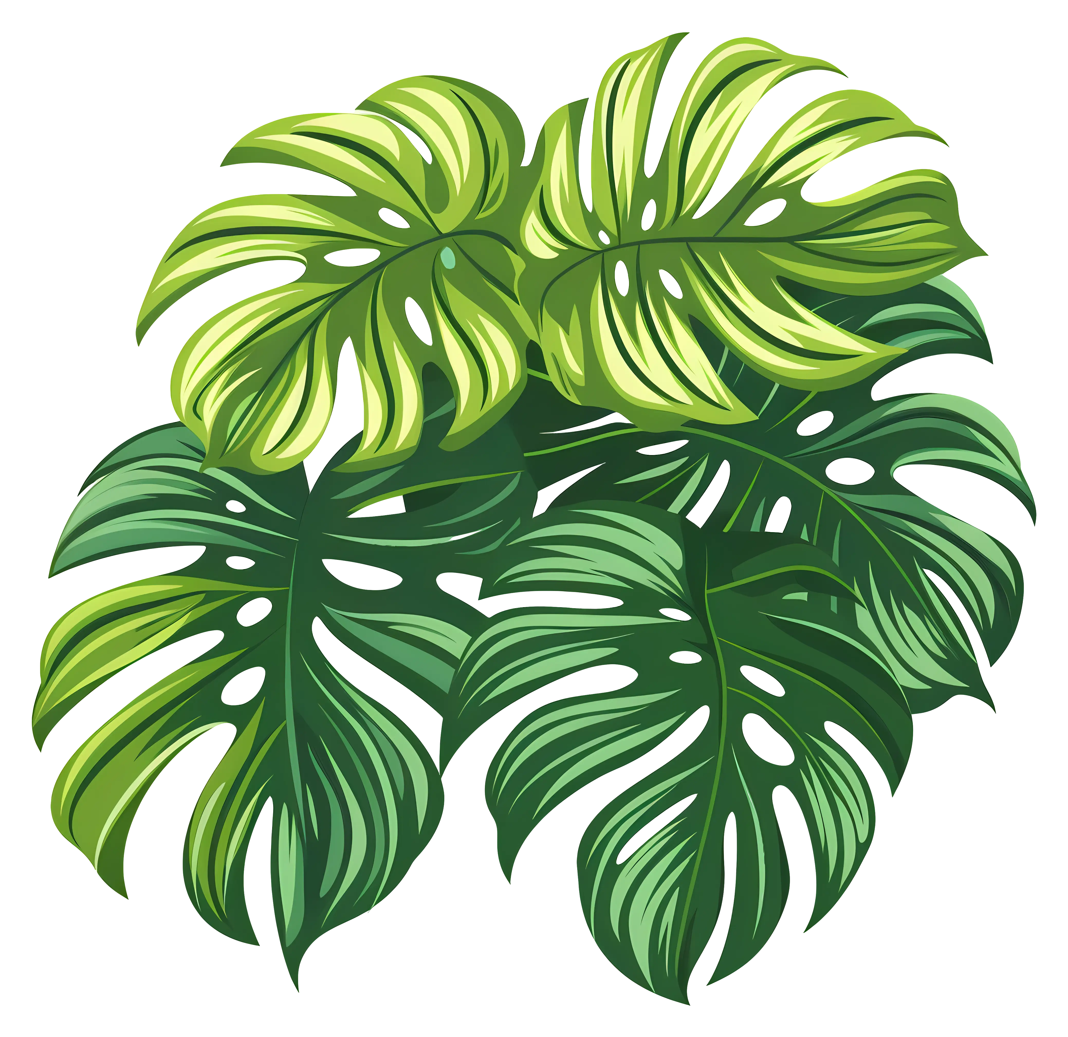 Arrangement of Tropical Monstera Leaves
