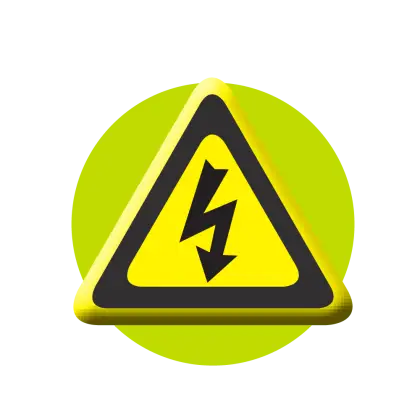 3D Electricity Warning Triangle Sign
