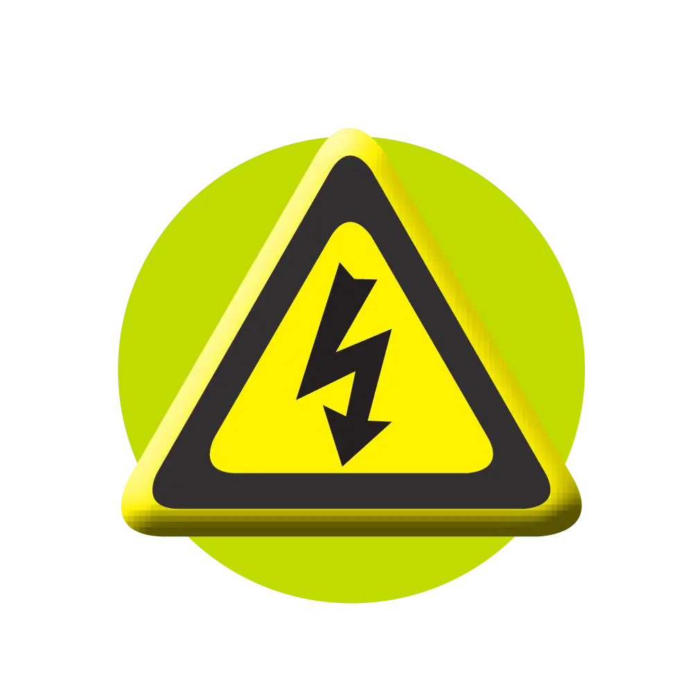 3D Electricity Warning Triangle Sign