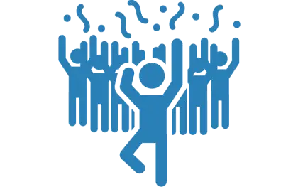 Dancing Person with Celebrating Crowd Icon