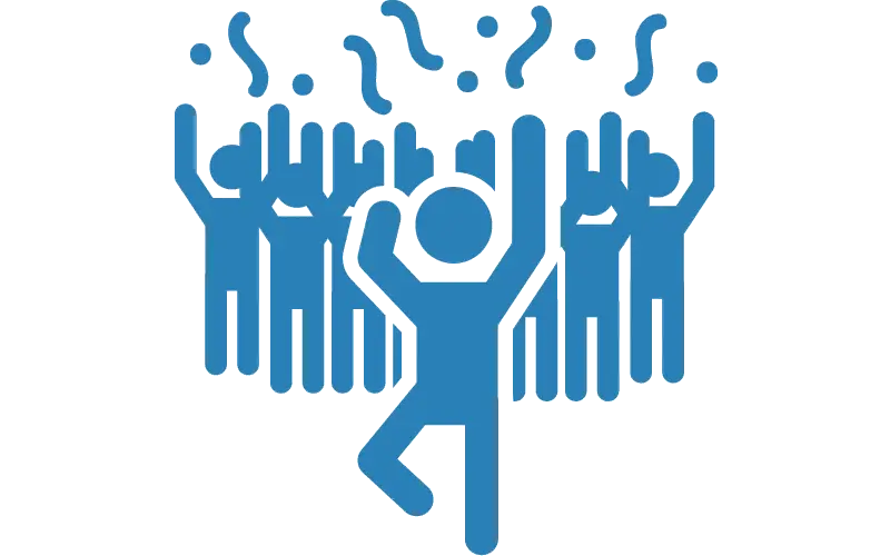 Dancing Person with Celebrating Crowd Icon