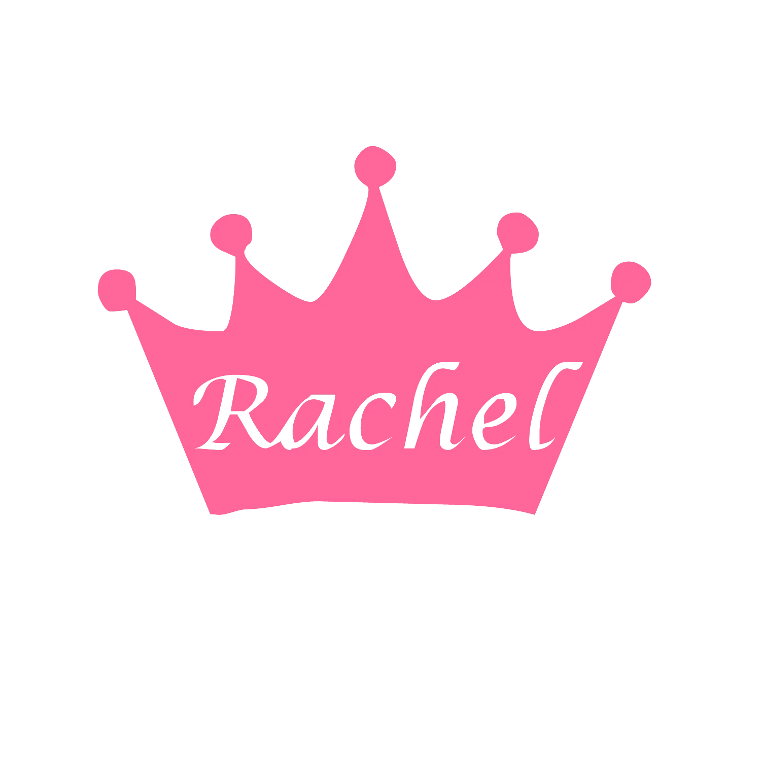 Pink Crown with Name Rachel
