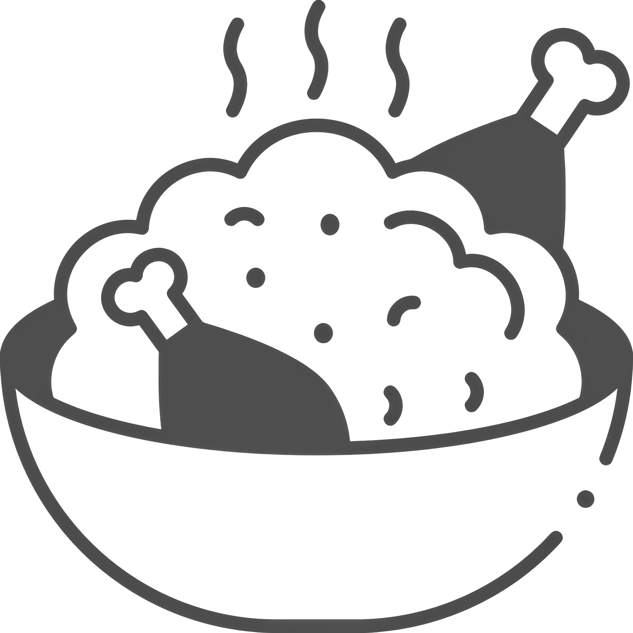 Bowl of Steaming Chicken and Rice