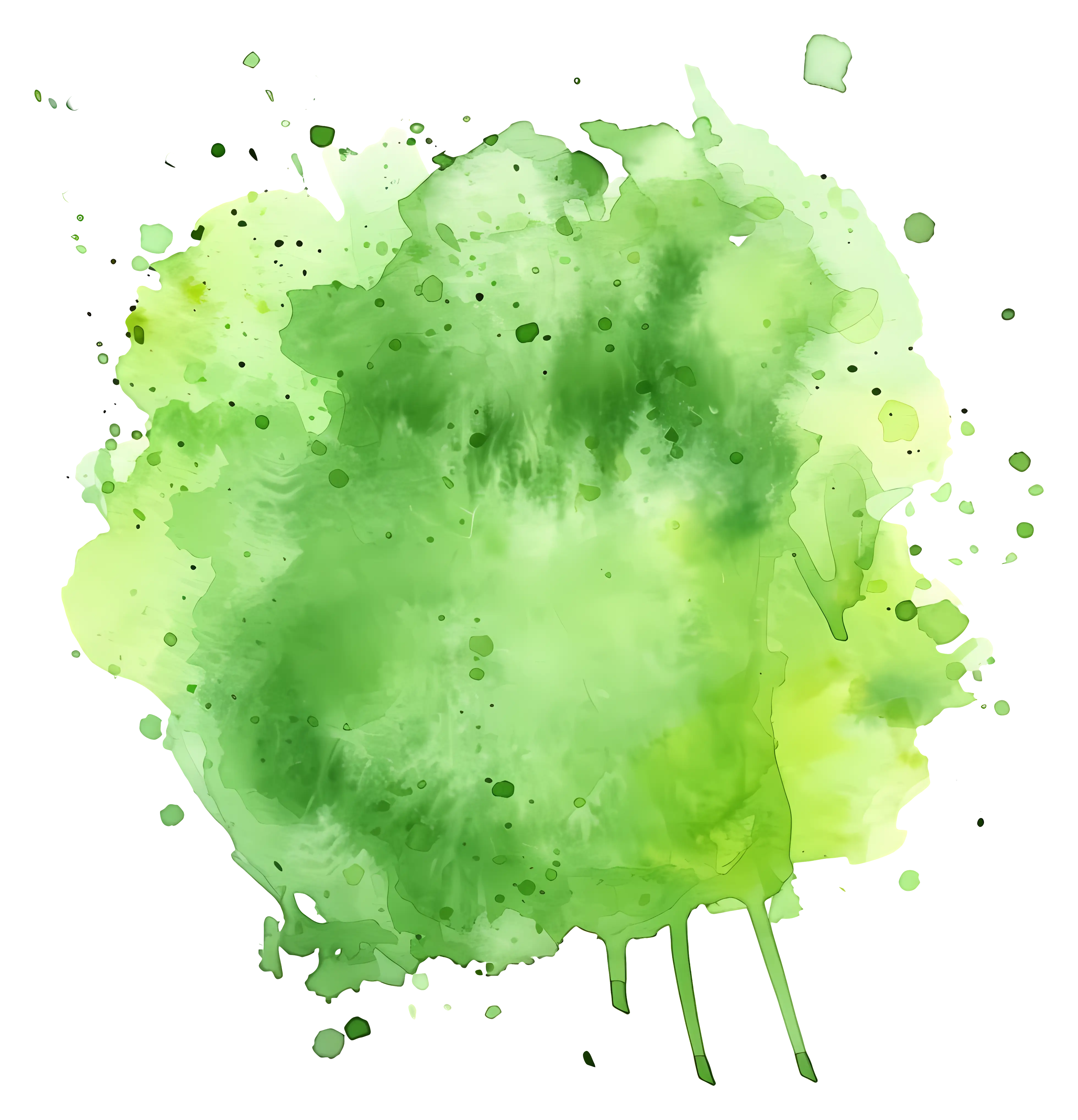 Green Watercolor Splash Illustration