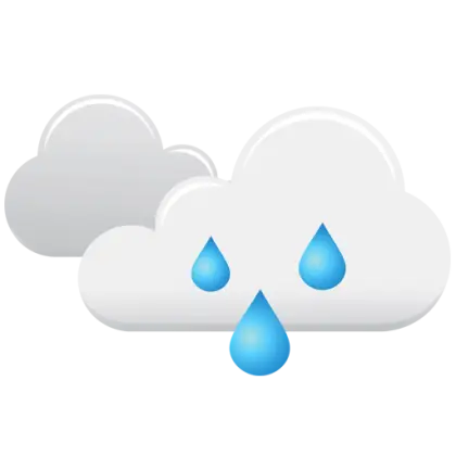 Rainy Weather with Clouds and Droplets
