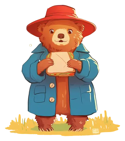 Bear with Sandwich Illustration
