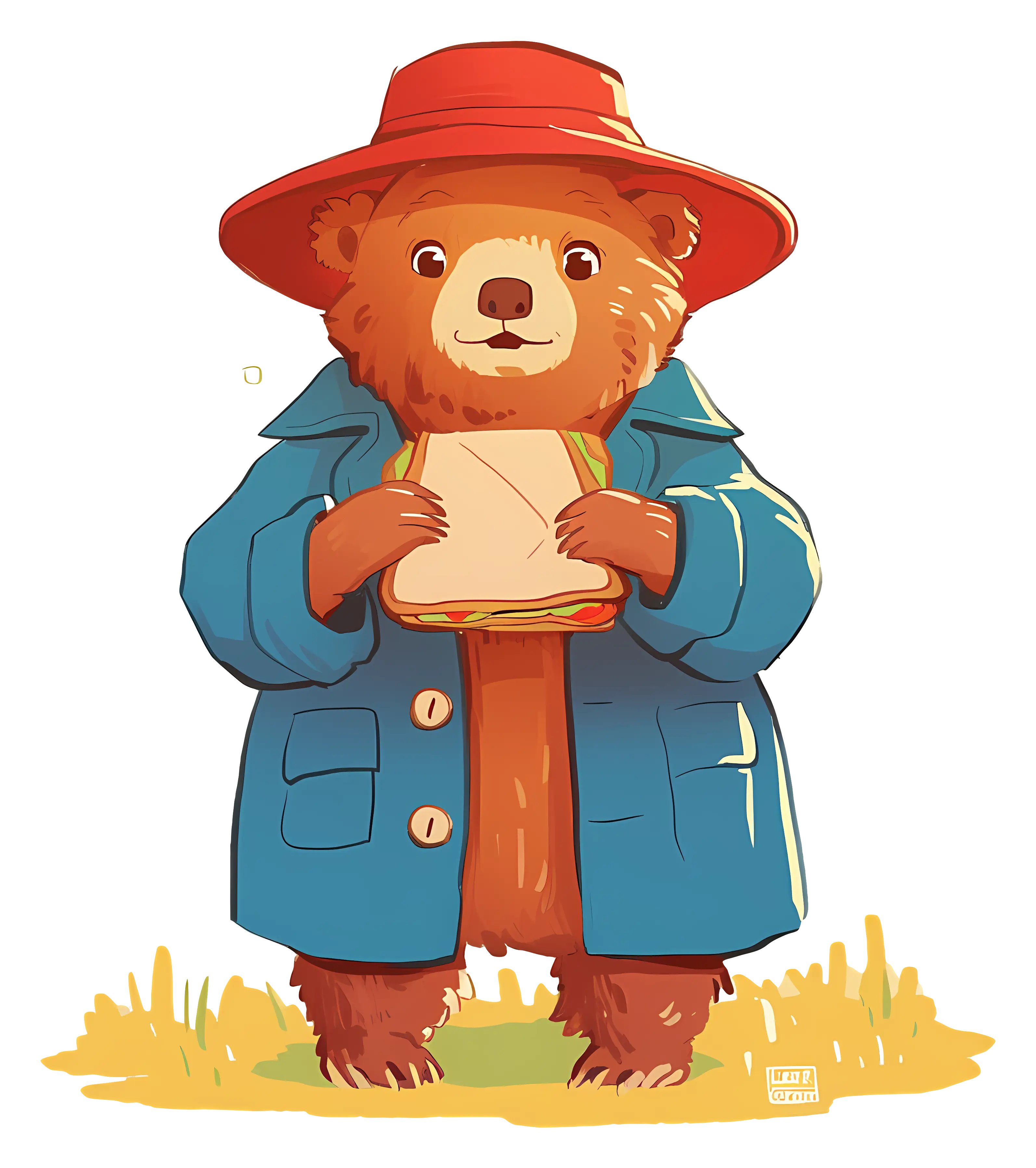 Bear with Sandwich Illustration