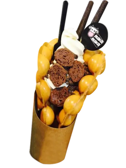 Delicious Bubble Waffle with Ice Cream