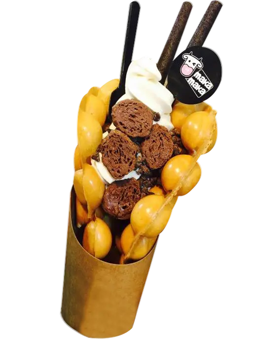 Delicious Bubble Waffle with Ice Cream
