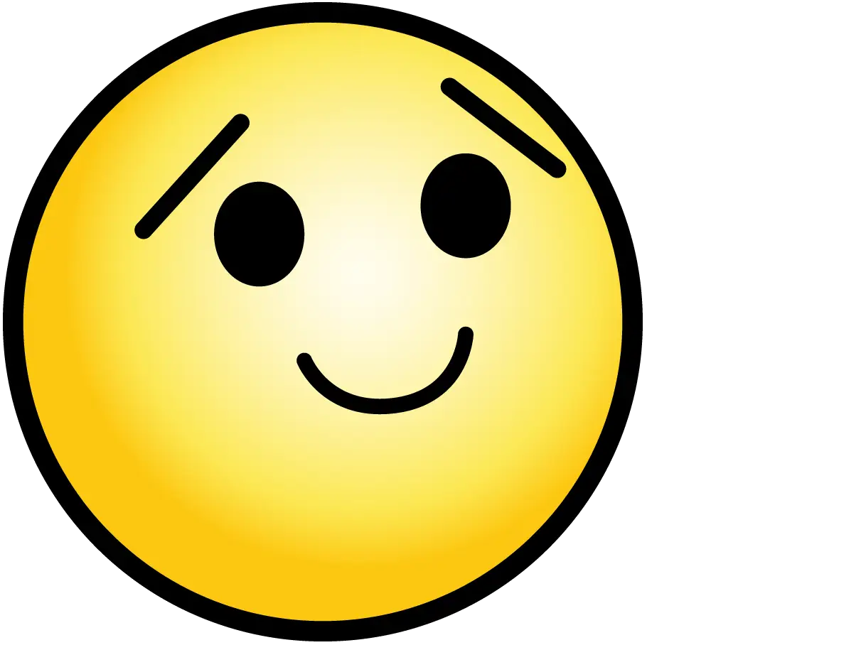 Shy Yellow Emoji with Gentle Smile