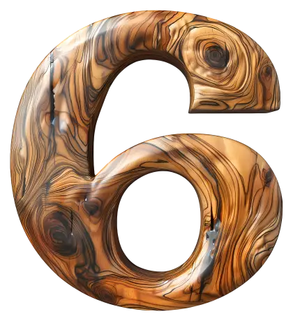 Wooden Number 6