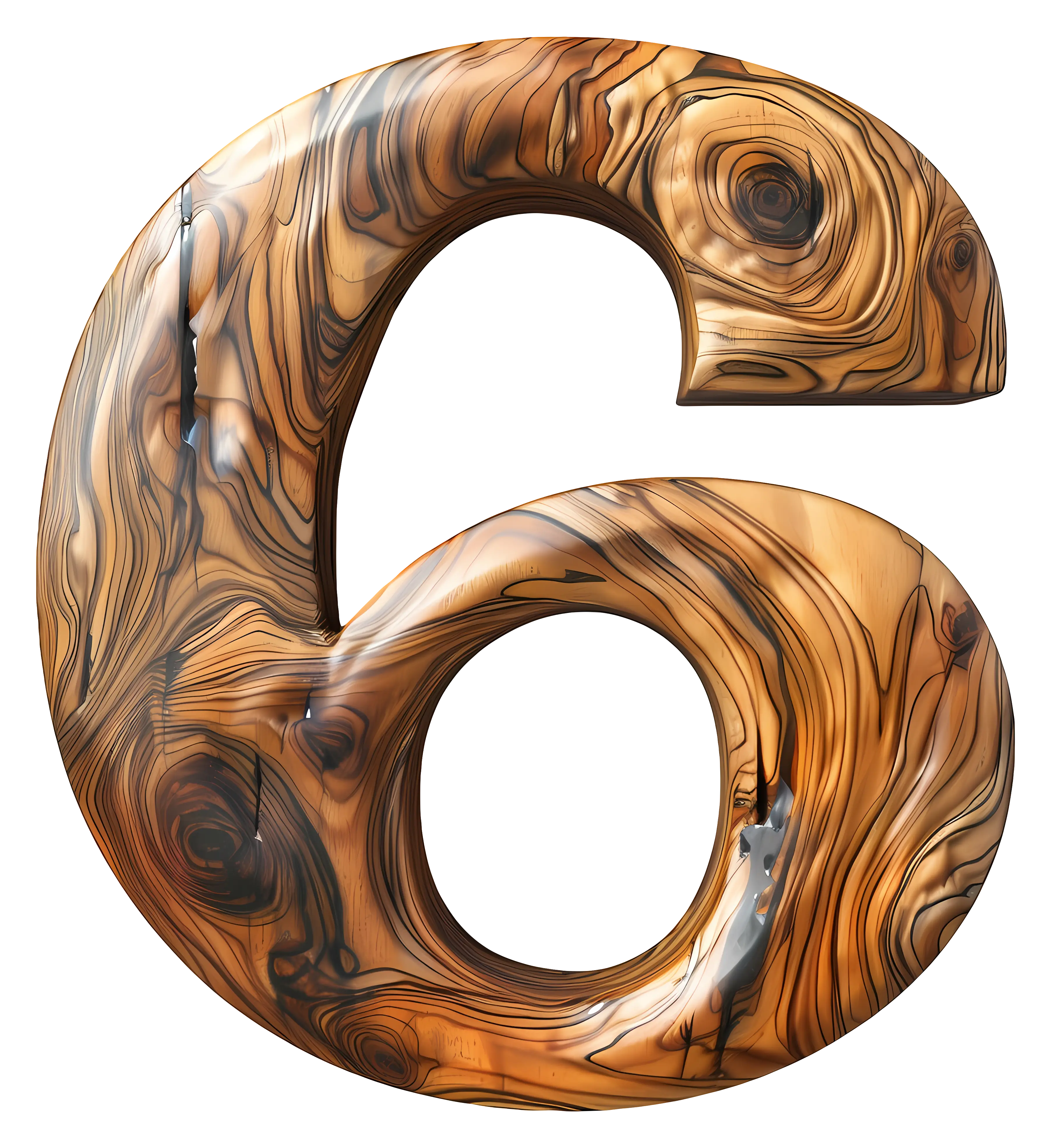 Wooden Number 6