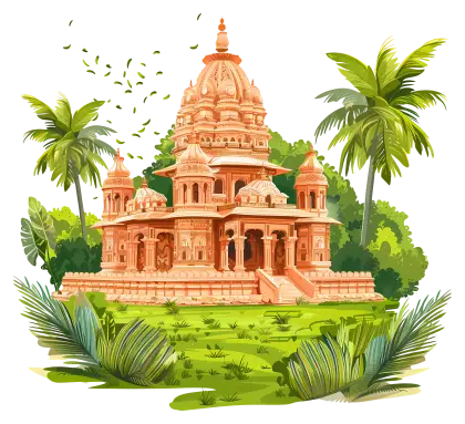 Beautiful Temple in Lush Greenery