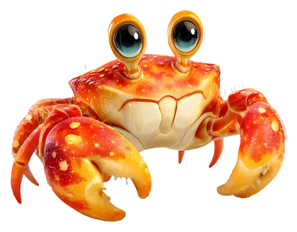 Cartoon Crab with Big Eyes