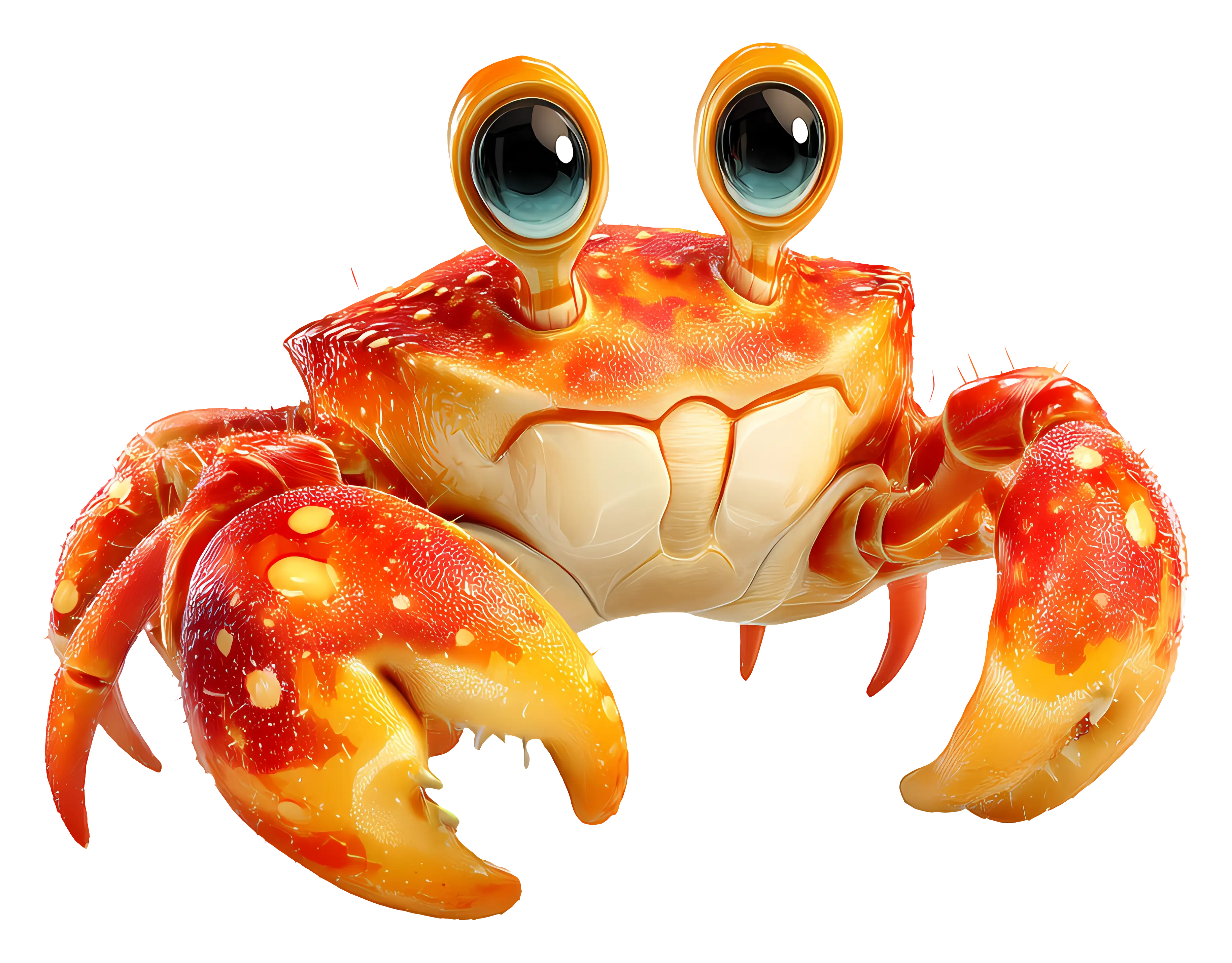 Cartoon Crab with Big Eyes