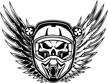 Skull with Wings Illustration