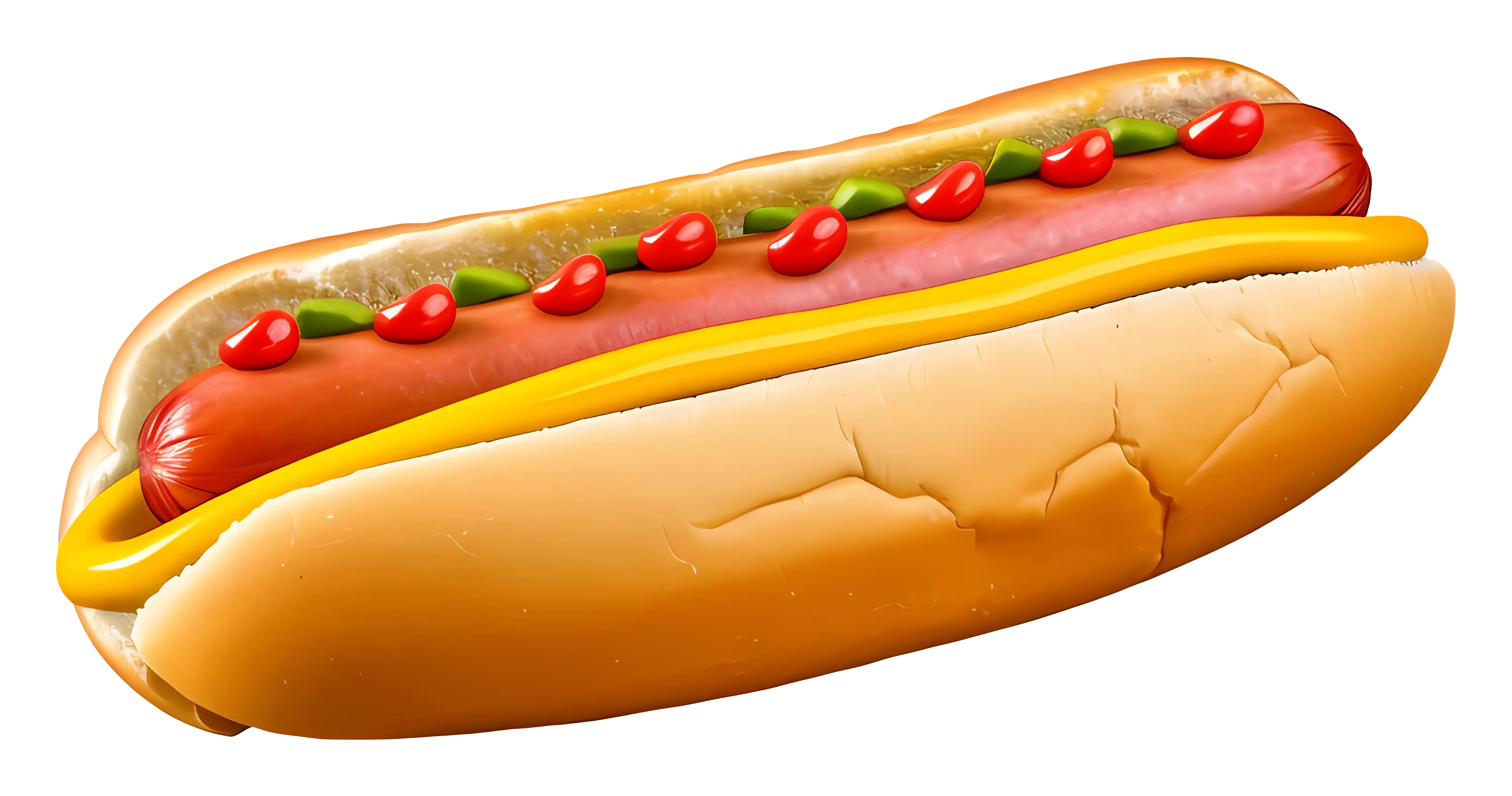 Hot Dog Snack Illustration with Condiments