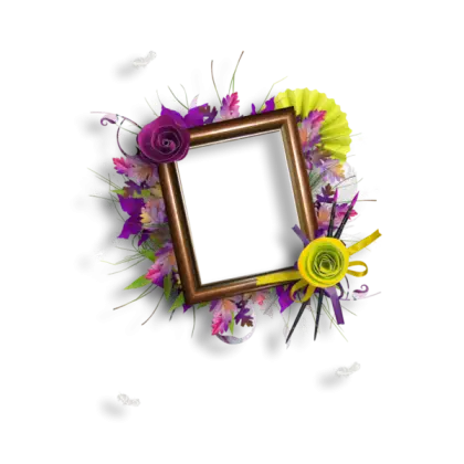 Decorative Photo Frame with Floral Accents