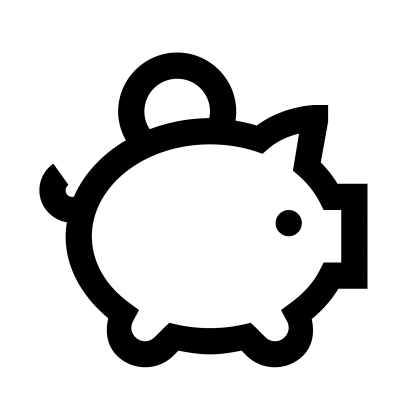 Simple Piggy Bank Icon for Savings Concept