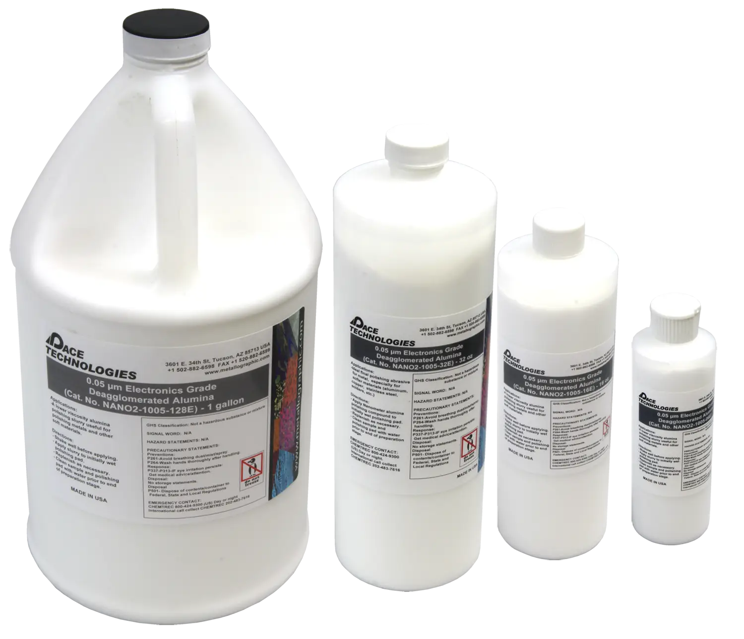 White Bottles of Various Sizes
