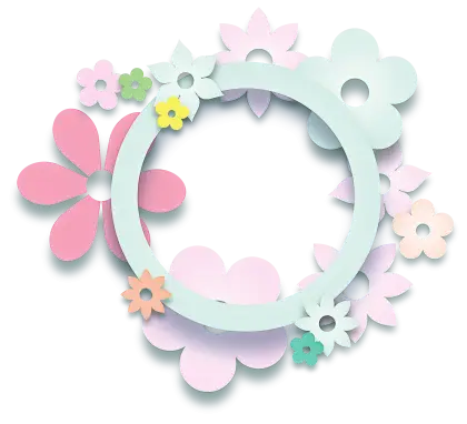 Pastel-Themed Floral Decorative Frame