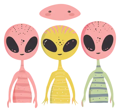 Three Colorful Aliens