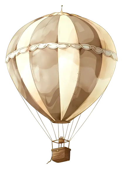 Vintage Hot Air Balloon Illustration