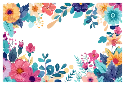 Floral Colorful Frame Art