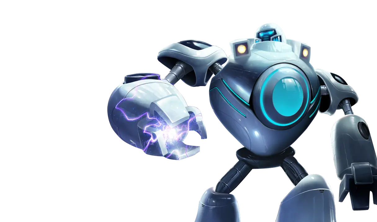 Futuristic Robot Illustration with Energy Arm