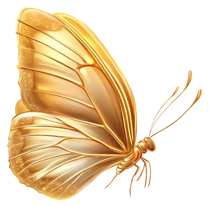 Shiny Golden Butterfly Illustration