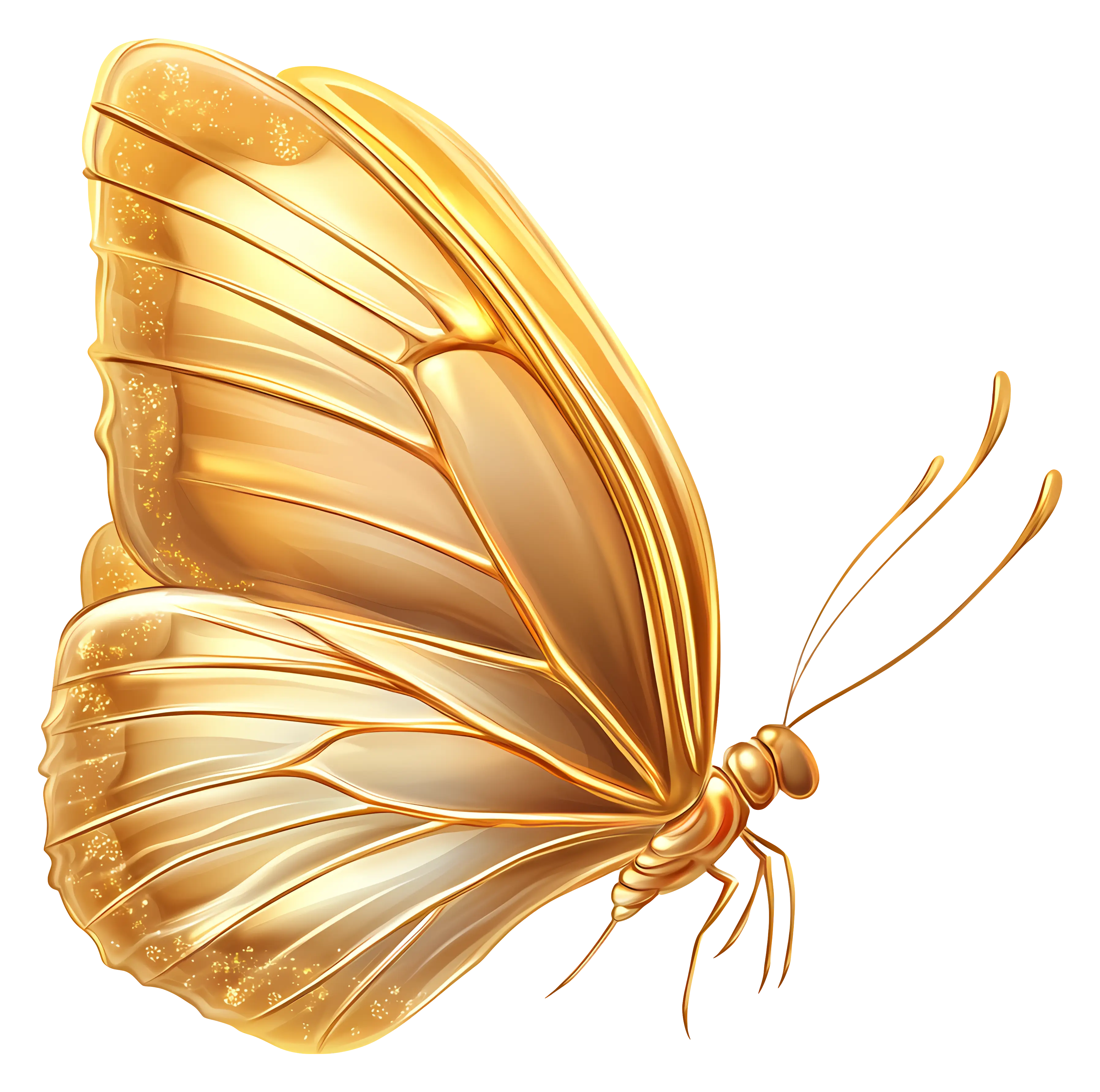 Shiny Golden Butterfly Illustration