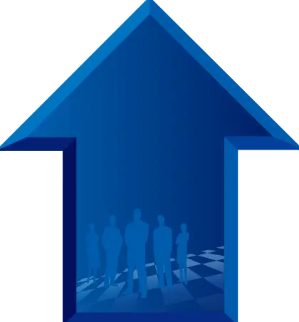 Blue Arrow with People