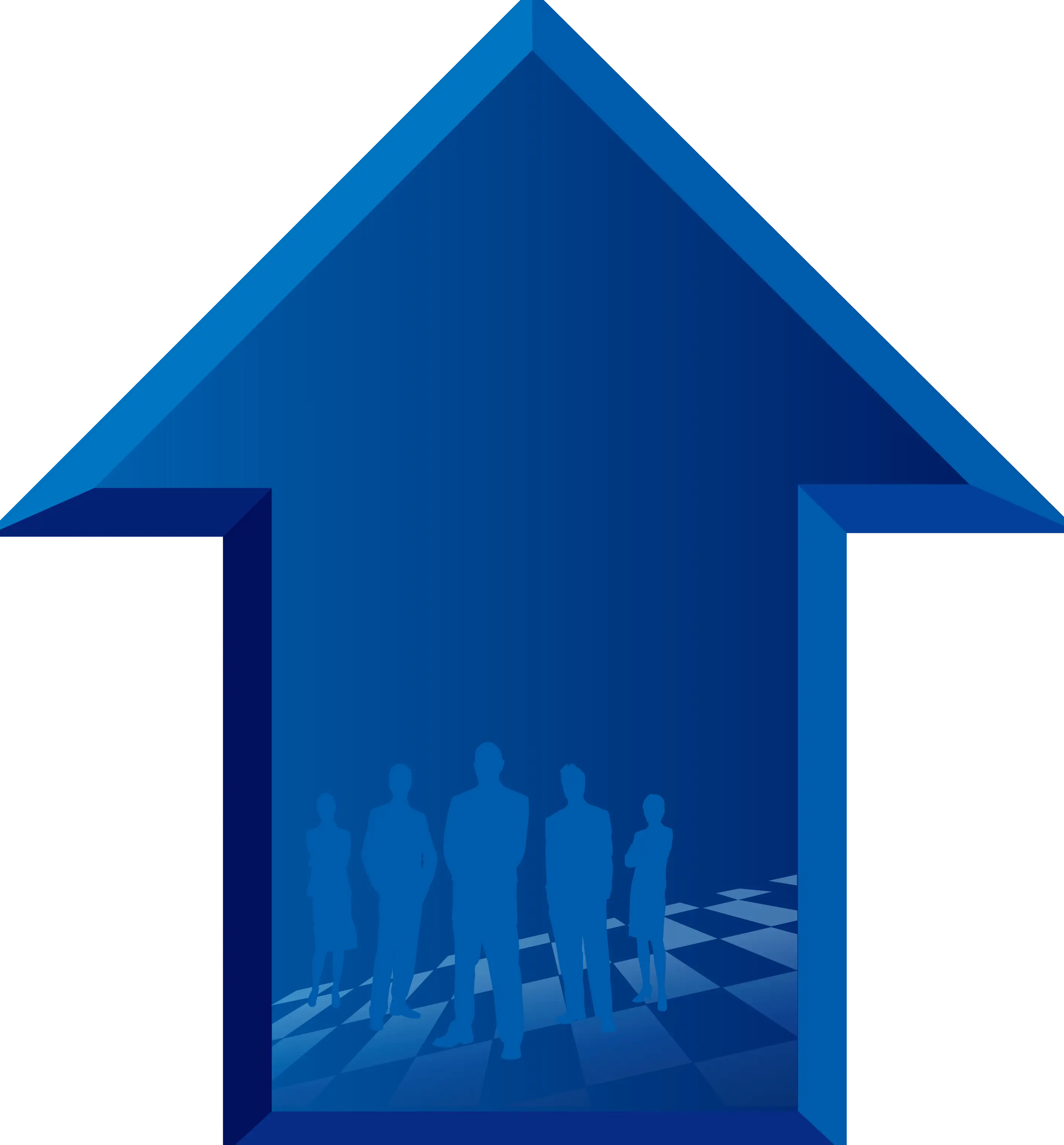 Blue Arrow with People