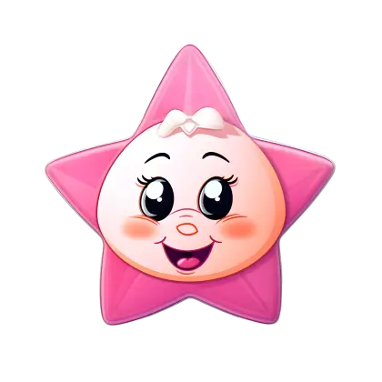 Smiling Pink Star Cartoon