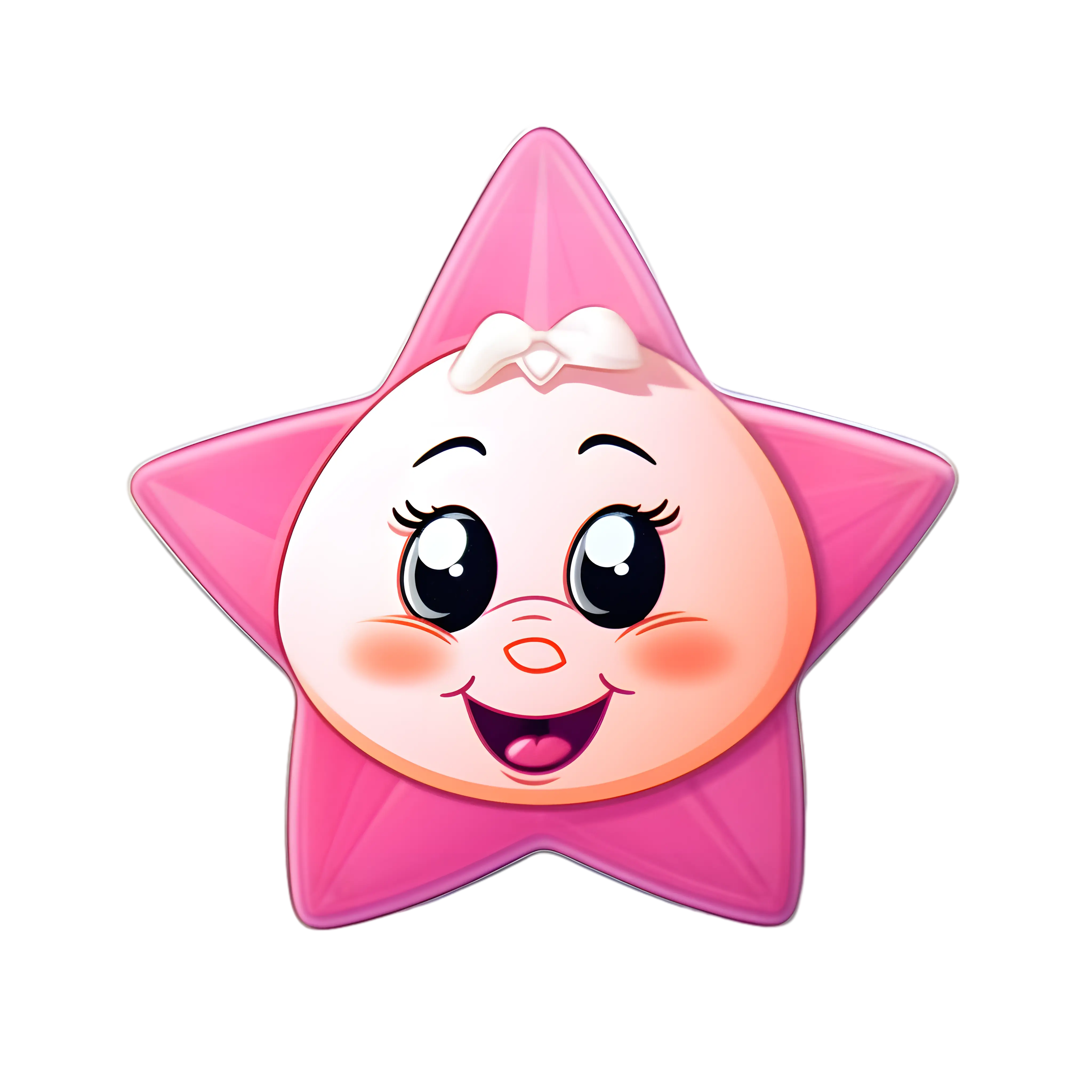 Smiling Pink Star Cartoon