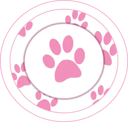 Pink Paw Print Symbol on a Plate