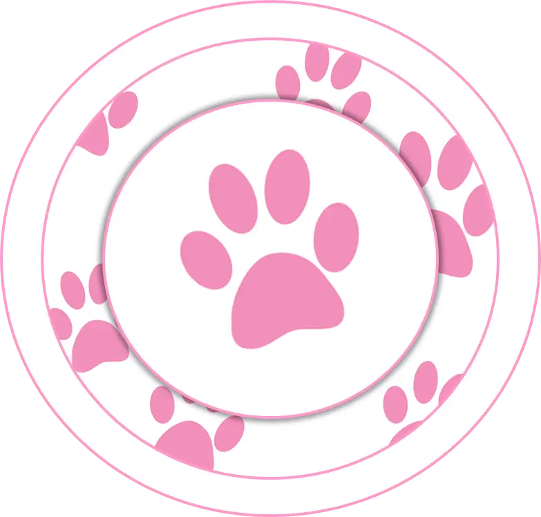 Pink Paw Print Symbol on a Plate