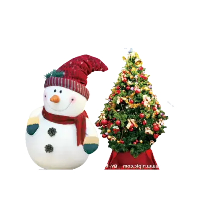 Snowman with Christmas Tree for Holiday Season