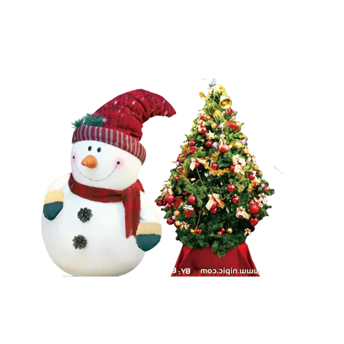Snowman with Christmas Tree for Holiday Season