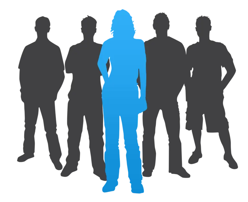 Silhouettes of Five People