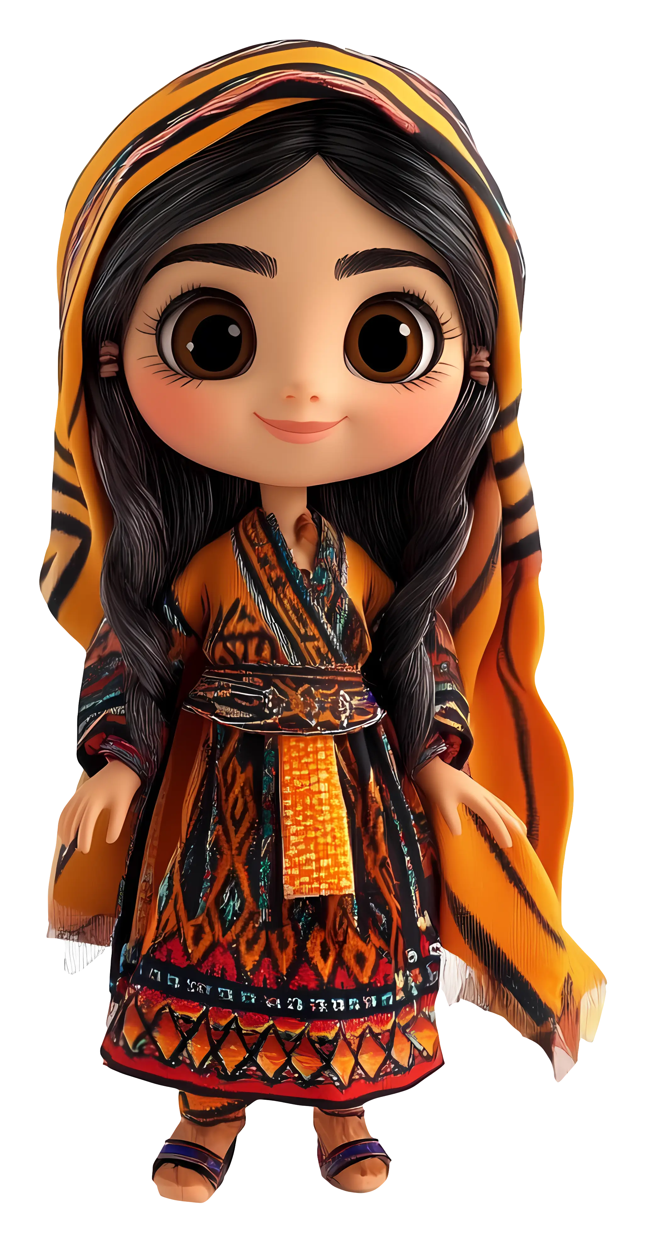 Doll in Colorful Traditional Dress