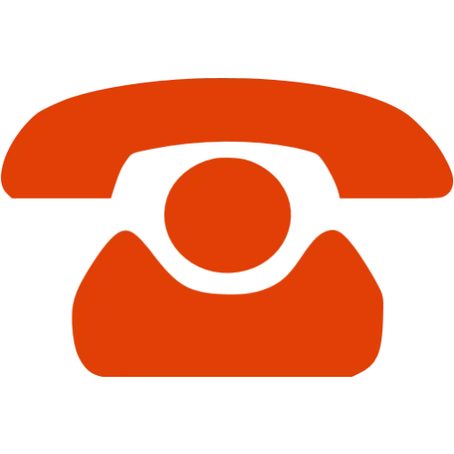 Simple Red Telephone Icon Design