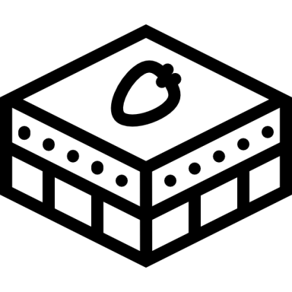 Simple Cake Icon with Strawberry