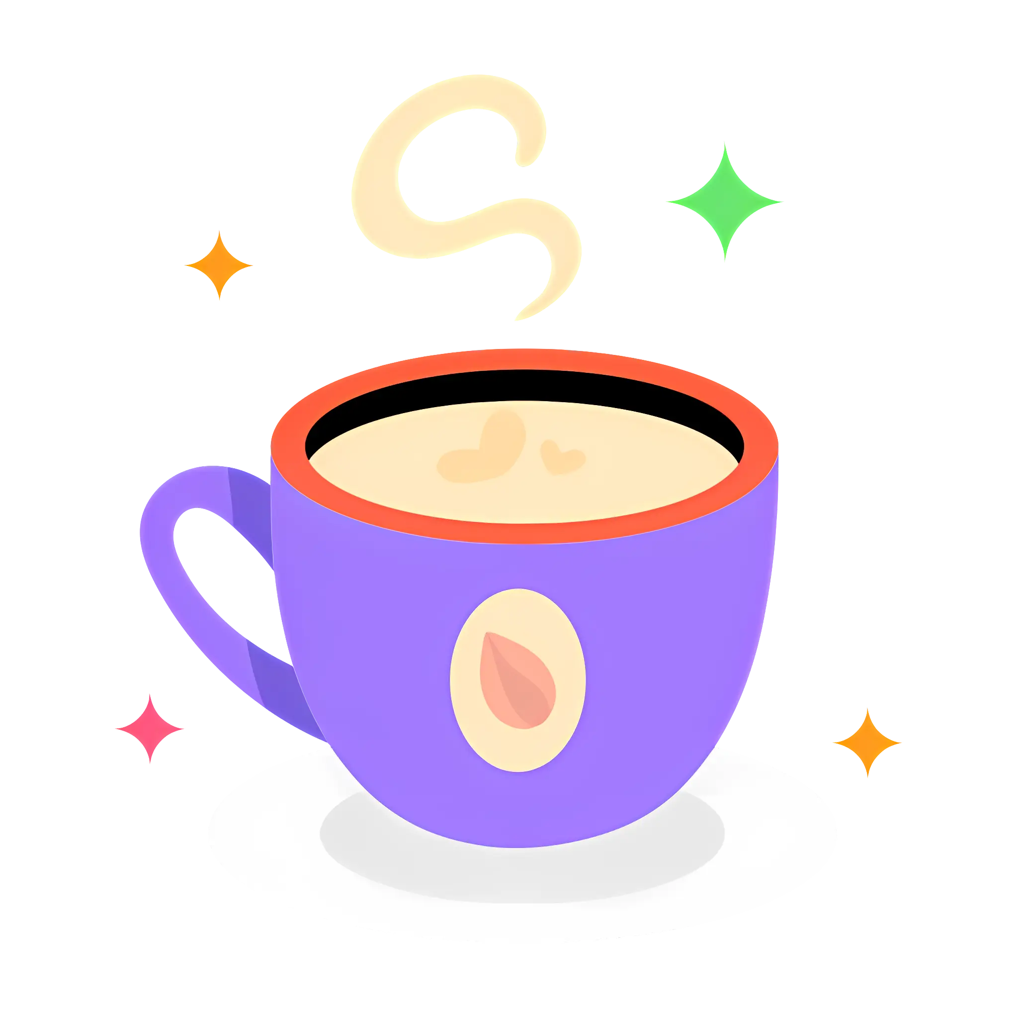 Steaming Purple Cup Illustration