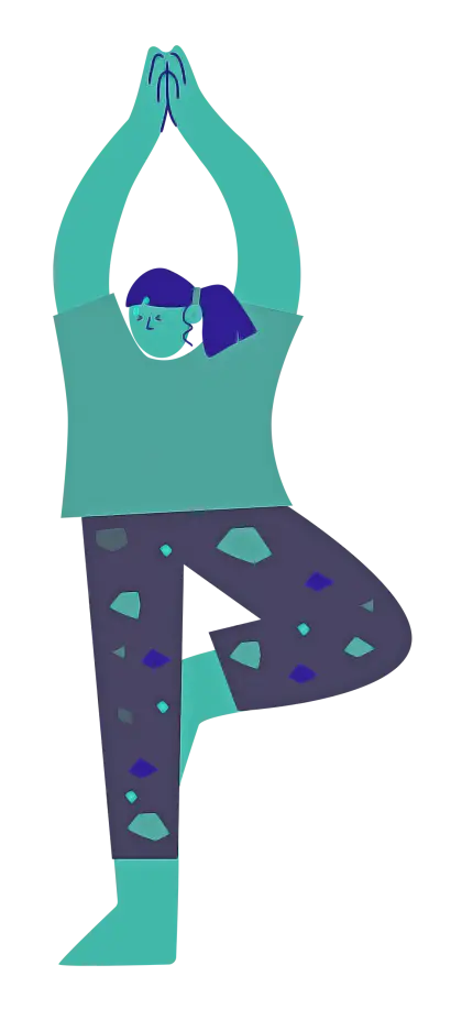 Person in Yoga Tree Pose Illustration