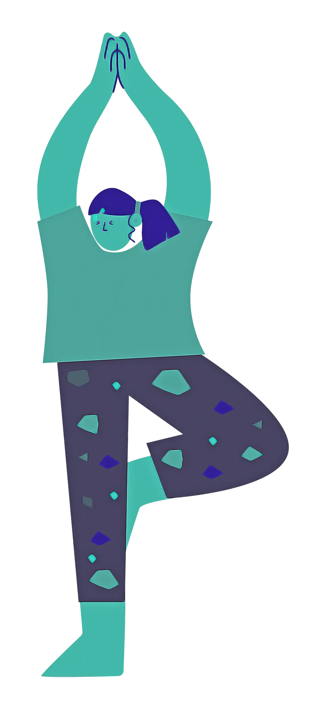 Person in Yoga Tree Pose Illustration
