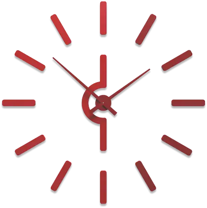 Red Minimalist Clock Illustration
