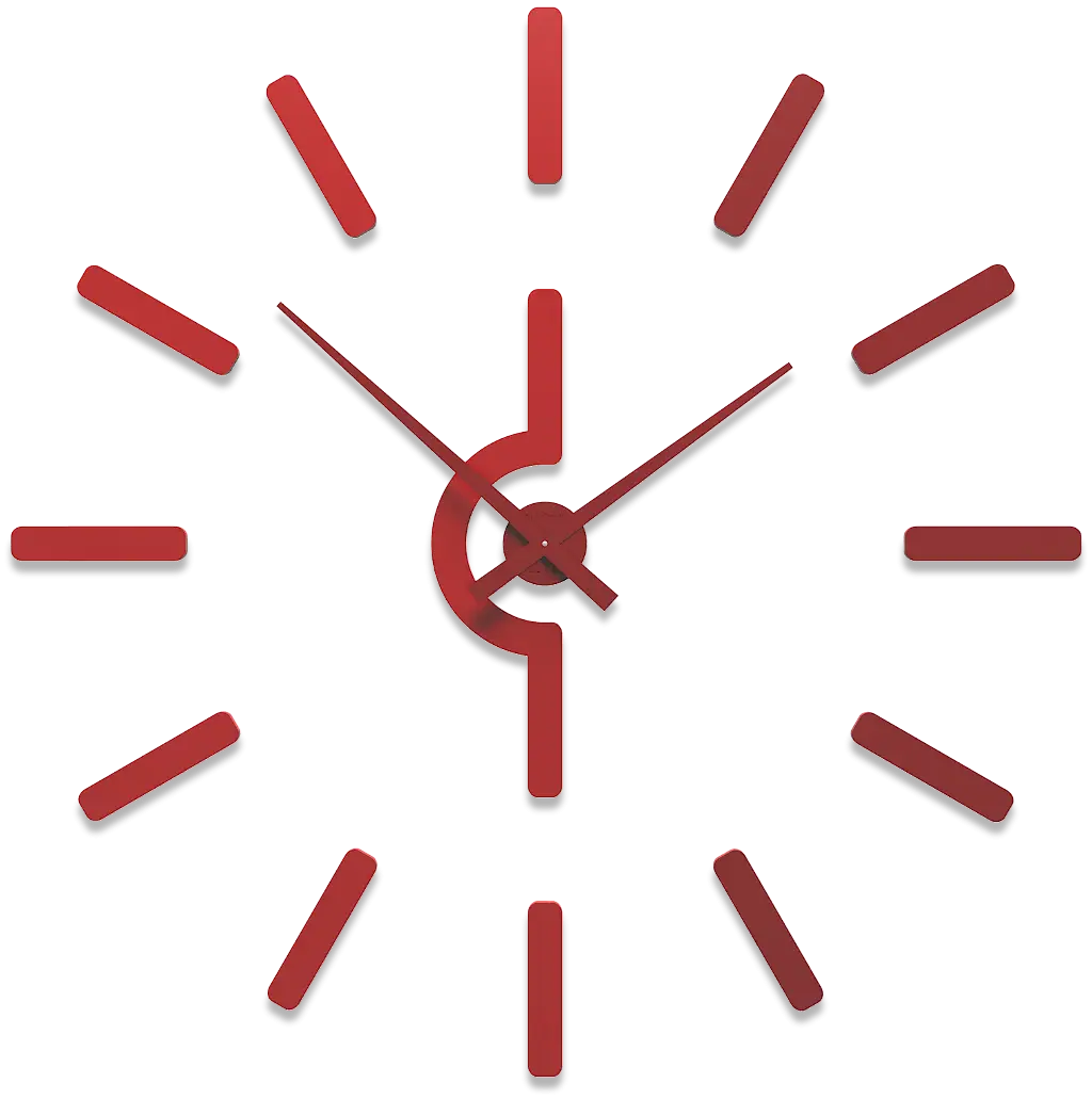 Red Minimalist Clock Illustration