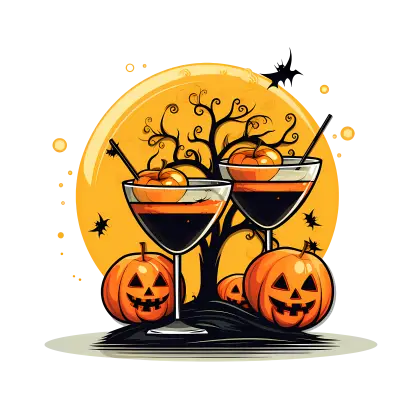 Spooky Halloween Cocktails with Pumpkins