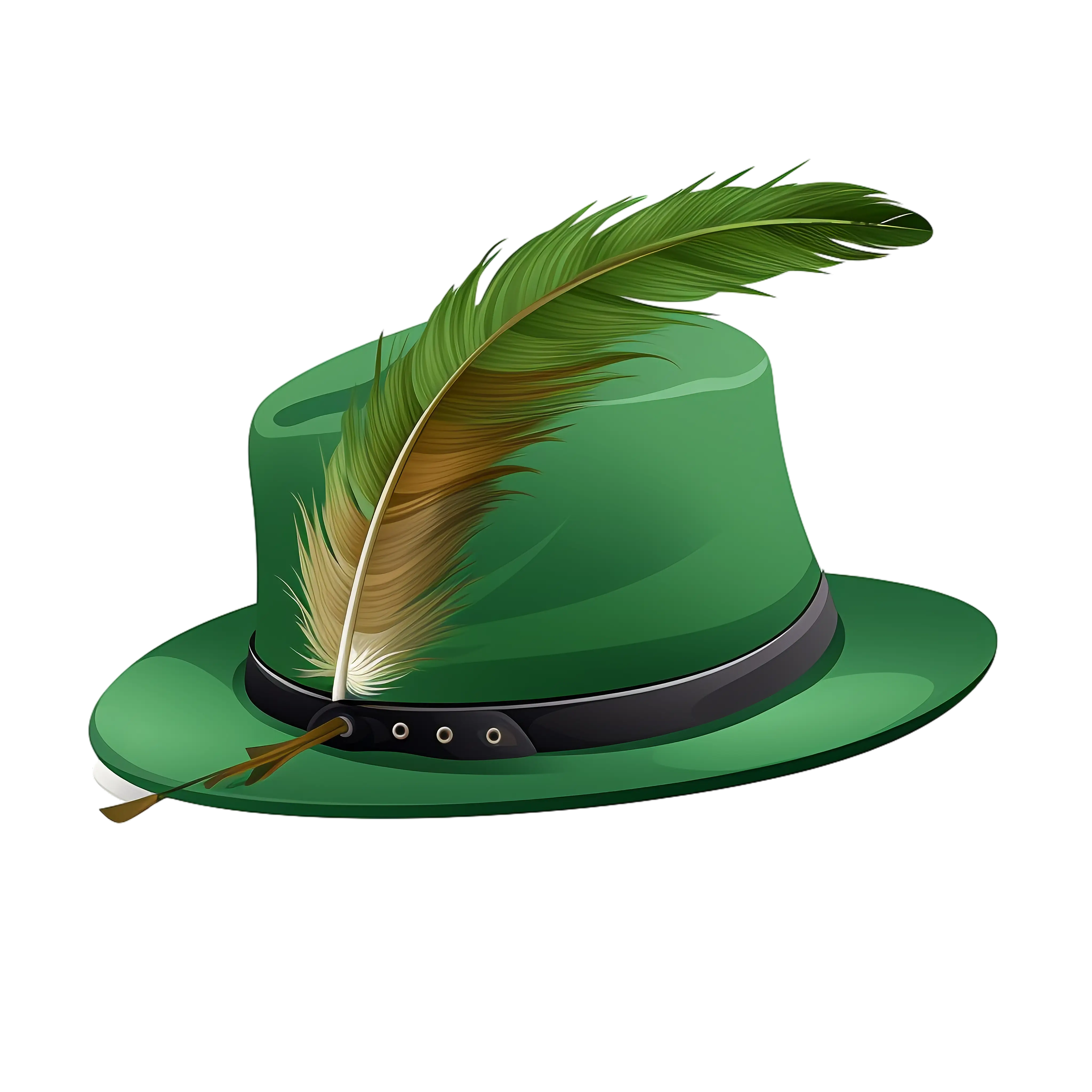 Traditional Green Hat with Feather Decoration